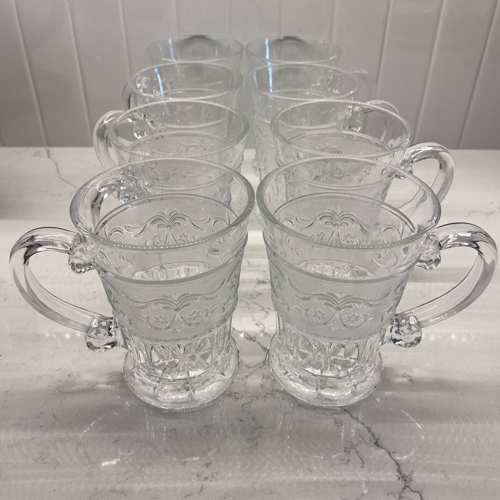 Vintage Cut Clear Glass with Trellis Design
Set (8)